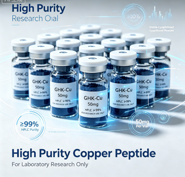 GHK-Cu Blue Copper Peptide Powder 99% Purity For Skincare Anti Wrinkle & Skin Regeneration