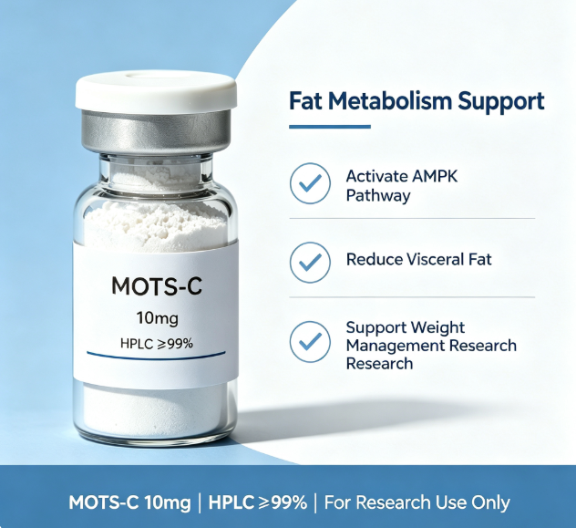 MOTS-C Mitochondrial Derived Peptide Lyophilized Powder 10mg High Purity Fat Loss Anti Aging Improve Endurance