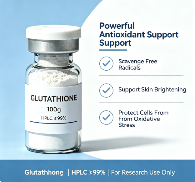 Glutathione Reduced L-Glutathione 99% High Purity Antioxidant Whitening Raw Material Powder